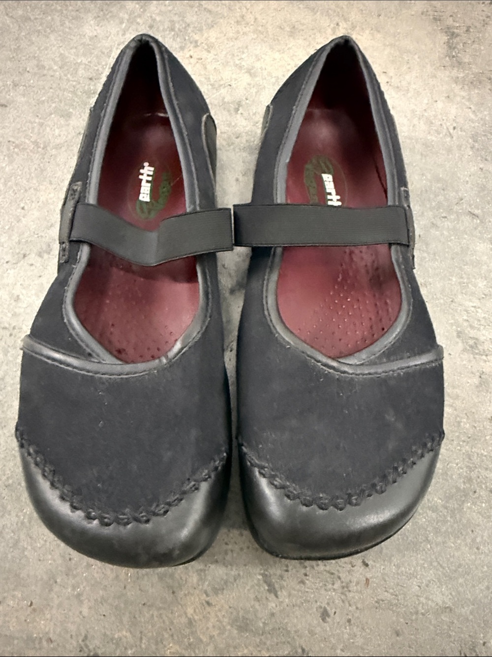 Earth Origins Black Mary Jane with Burgundy Insole